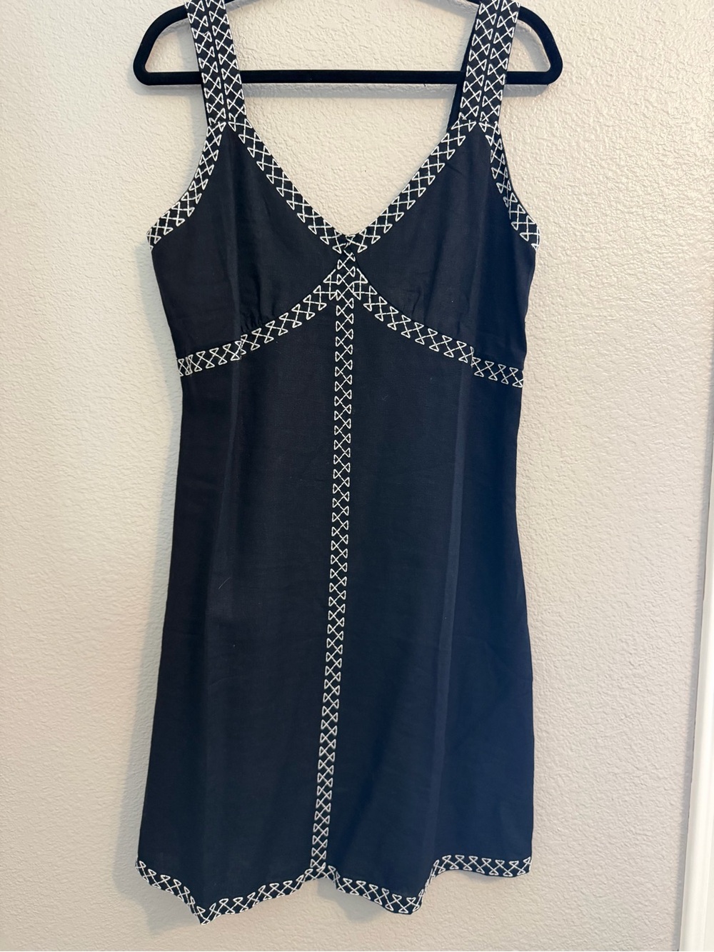 Rachel Zoe Black Mini Dress with White Trim